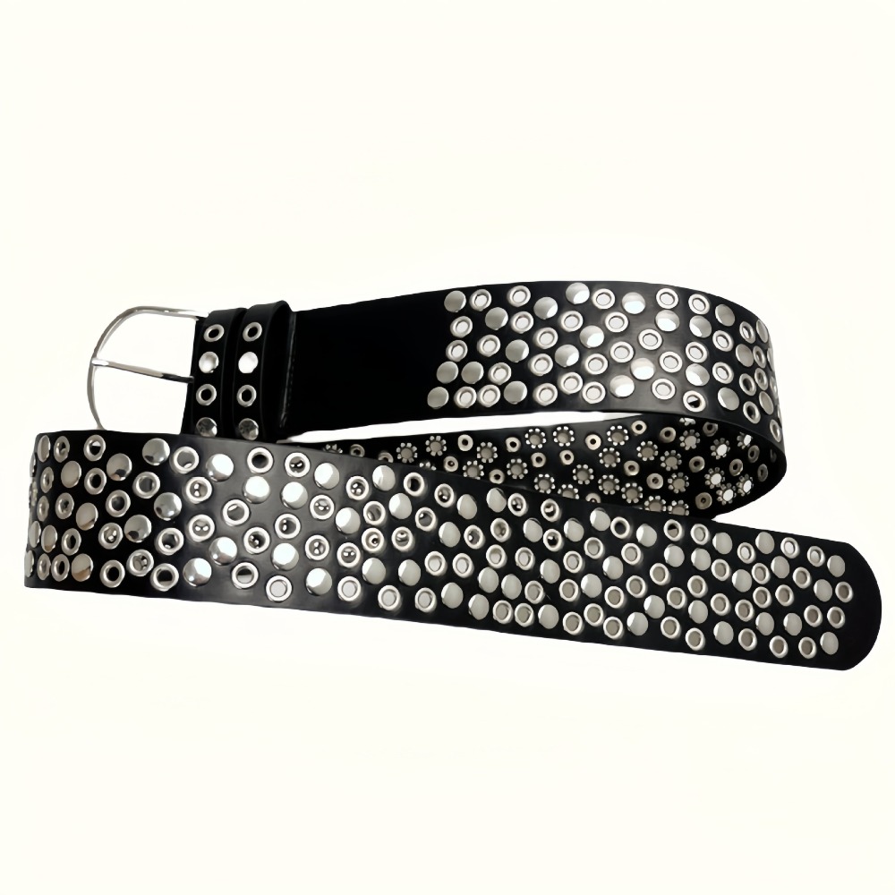 Streetwear Brand Belts - Punk Hollow Eyelet Rivet Belt Trendy