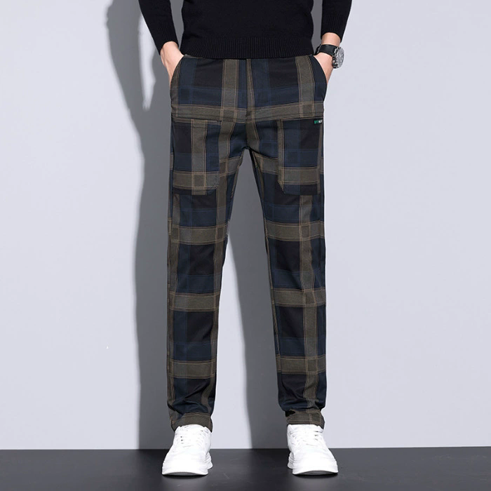 Streetwear Brand Tags - Men's Plaid Pants – Slim Fit