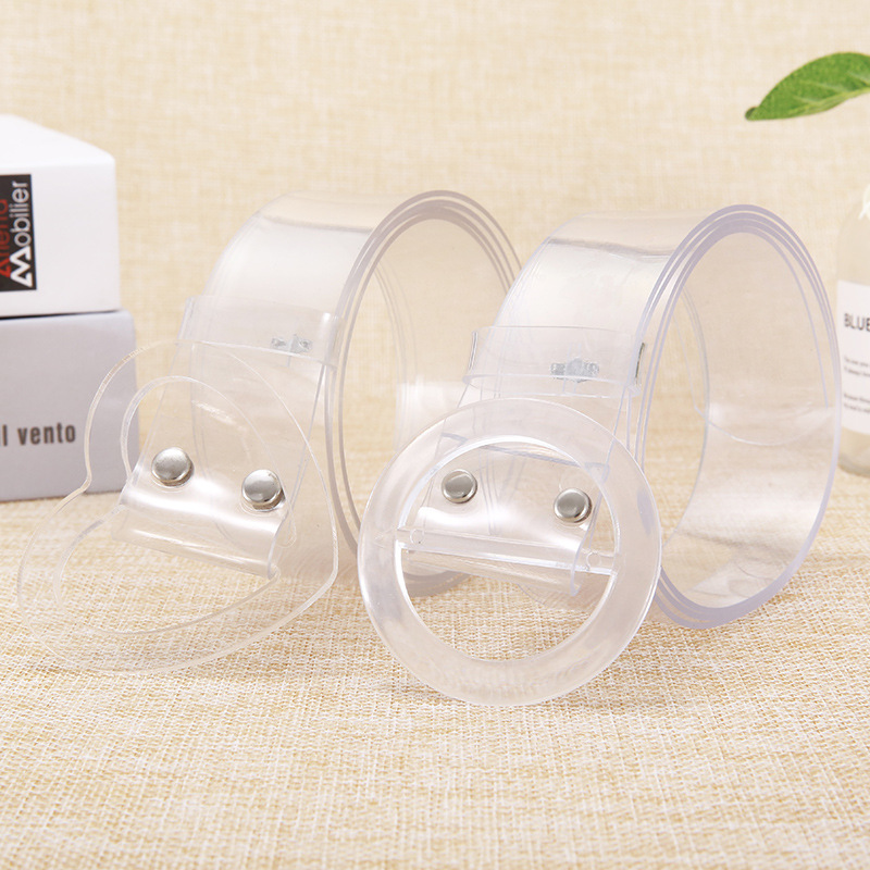 Off White Belt - New Transparent Plastic Solid Color PVC