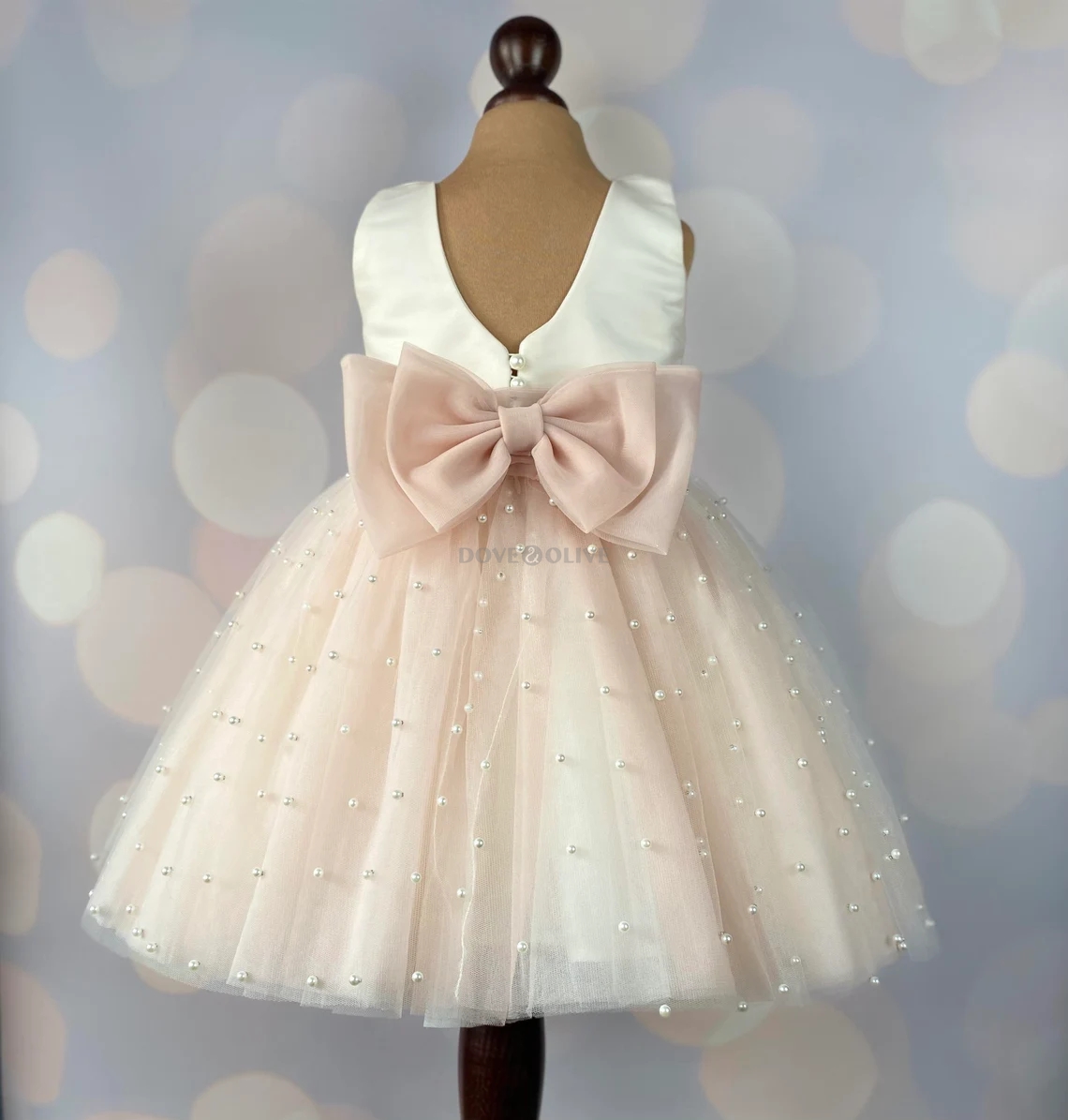 Off White Belt - Off White Pink Short Flower Girl