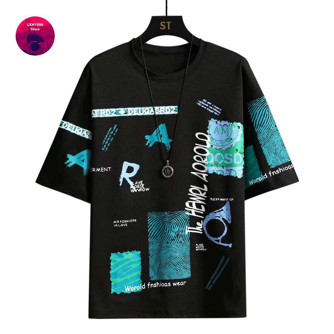 Streetwear Brand In Japan - Men Harajuku Graphic Black Summer Short