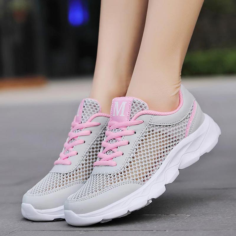 Summer Breathable Sneakers Wom - Streetwear Brand With White Flowers 评论和价格