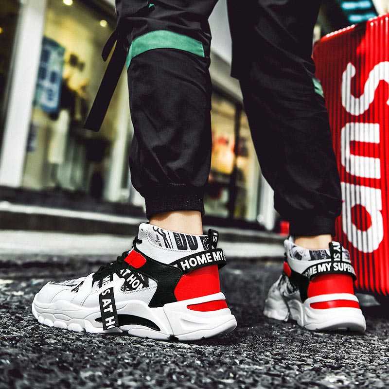 Large Size High Top Chunky Man - Streetwear Brand With White Flowers 评论和价格