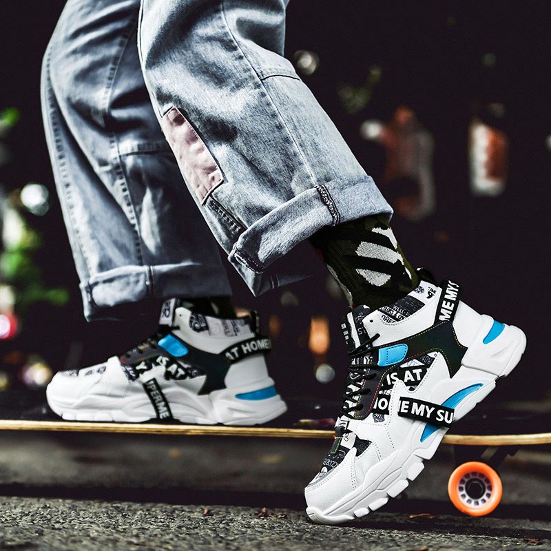 Large Size High Top Chunky Man - Streetwear Brand With White Flowers 评论和价格
