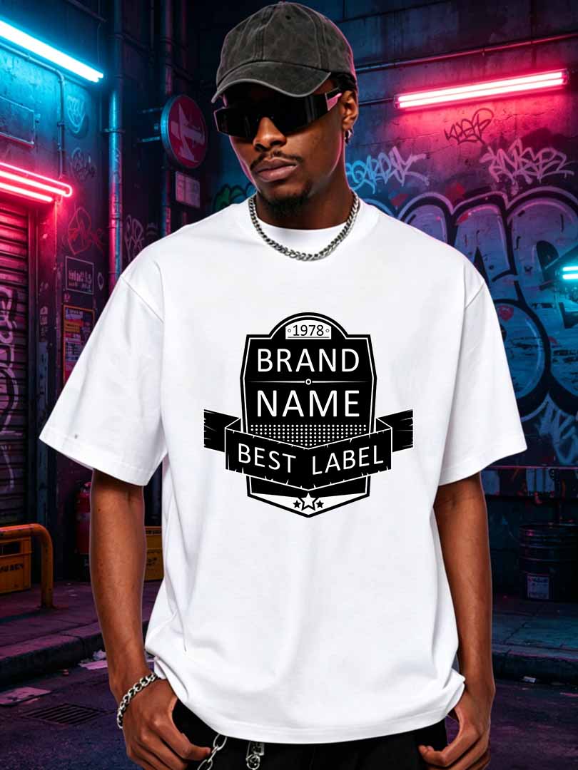 Men Retro Brand Name Graphic T - Streetwear Brand Name 评论和价格
