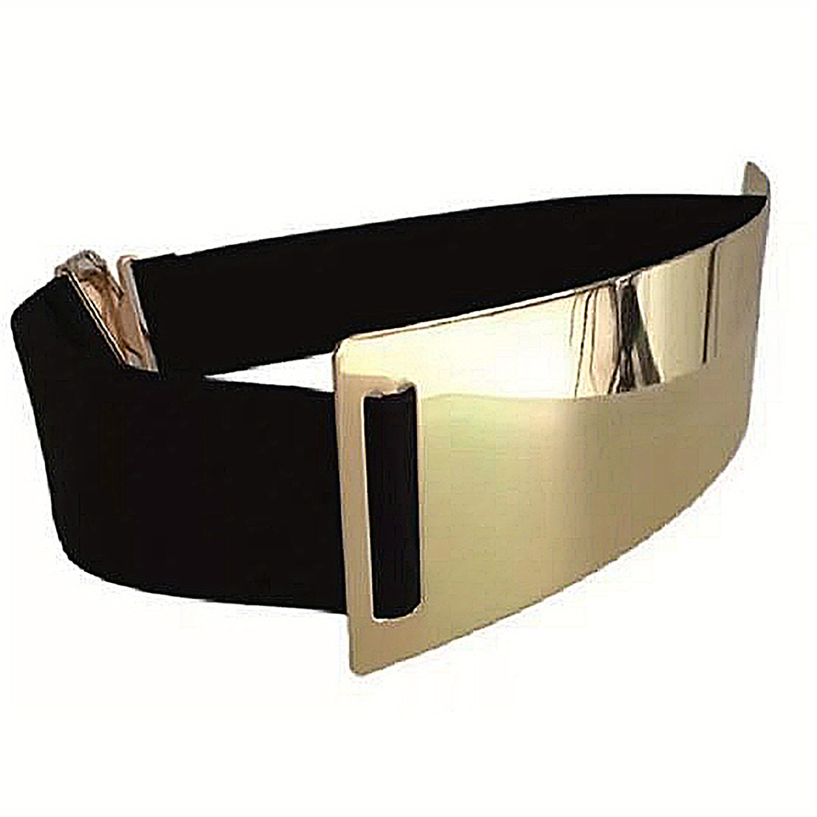 Punk-Elegant Metallic Glossy W - Off White Belt 评论和价格